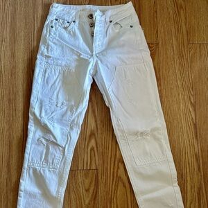 American Eagle Outfitters High Rise Cream Jeans